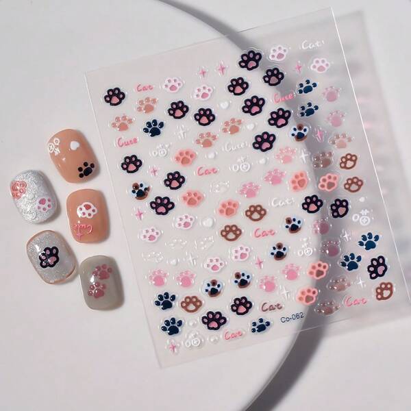 1 Piece Adorable Cat Claw Nail Stickers Manicure Stickers Nail Decals Manicure Supplies Girls' Manicure Manicure Accessories For Girls Women Manicure Salons Manicure Enthusiasts
