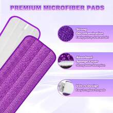 5 Pack Reusable Mop Pads For  PowerMop, Power Mop Pads 15'' Microfiber Refills For Hardwood Floor Cleaning, Machine Washable Dry Wet Use For All Floor Types - 4 件裝 - 查看 3