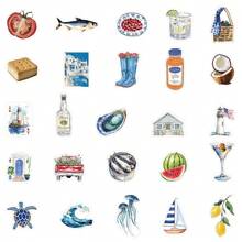 50 adesivos decorativos para mar aberto, manual para laptop, capa para celular, material escolar, volta às aulas