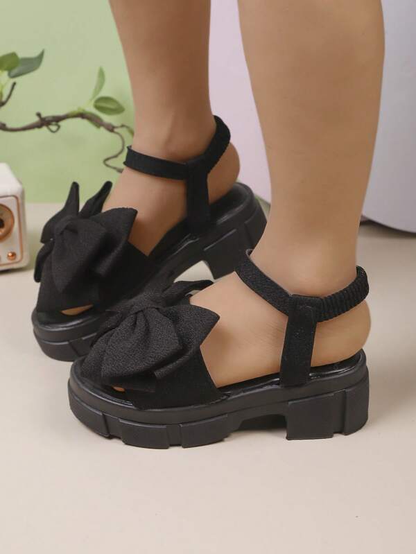 1 Pair Of Girls/Girl's Fashionable New Soft Thick-Soled High Heel Sandals, Suitable For Outdoor Travel, Vacation, Party, Beach For Princess Age 3-15