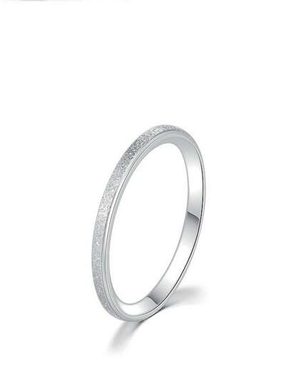1 Stück minimalistischer Titanstahl-Ring mit Matter Oberfläche, elegantes, schlichtes Design Paar-Ringe, modisch, geeignet für Valentinstag, Hochzeit, Beziehung, Ringe für Frauen