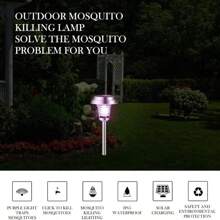 Qualirey 4 Pcs Solar Bug Zapper Waterproof Outdoor Mosquito Zapper Killer And Lighting Repellent Lamp For Indoor Outdoor Use Garden Patio, Purple And White Light(Plastic,Retro Black)