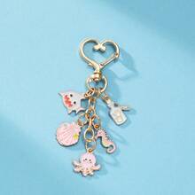 1 件合金油滴海洋生物系列海星、贝壳、珊瑚、鲨鱼钥匙扣、合金油滴吊坠、精致女生包包、珍珠钥匙扣、礼品及配件汽车饰品可爱哥特 Y2k - 彩色 - 查看 17