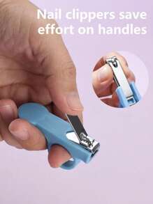 6PCS/Set Baby Cleaning Kits With Cartoon Handles In Blue, Pink, Yellow, Grey And White, Including Mail And Hair Care Products Such As Beauty Brushes, Combs And Nail Clippers, Are Designed For Home Use - Multicolor - View 6