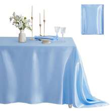 1 PC Ruisita Satin Party Table Cover Wedding Rectangle Bright Silk Smooth Fabric Tablecloth Decor For Wedding Banquet Christmas Party Table Decoration,