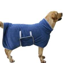 Metglad Dog Drying Jacket - Quick Dry Dog Towel Robe - Microfiber Super Absorbent Pet Bathrobe With Adjustable Collar And Belly, Quick Dry Jacket Pet Dog Cat Bathrobe Towel For Small, Medium And Large Dogs - Lilac Purple - View 2
