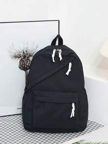 Zestaw 4 plecaków w jednolitym kolorze, casualowy, elegancki, z przegrodą na laptopa, torbą na lunch, torbą na ramię i piórnikiem, regulowanym paskiem, wieloma kieszeniami i pojemnymi torbami szkolnymi. Wielofunkcyjny zestaw plecaków dziennych dla mężczyzn/chłopców/nastolatków/studentów/absolwentów. Do codziennego użytku/na wakacje/podróże/powrót do szkoły.