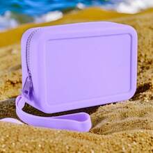 1个硅胶手持化妆包，防水大容量收纳袋，柔软硅胶化妆包，户外便携沙滩包，多功能洗漱包，零钱包卡包，适合旅行收纳日常用品，圣诞礼物，旅行必备，女士旅行礼物，手拿包/小手提包，化妆品收纳包，化妆刷收纳袋，迷你收纳包，大容量收纳包，女士礼物，圣诞礼物，女士礼物创意，化妆包，旅行必备 - 彩色 - 查看 14