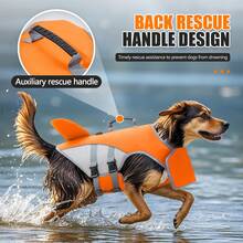 Dog Life Jacket, Tear-Resistant Material, Shark Pattern, Adjustable, High Buoyancy, Durable Rescue Handle, Suitable For Small, Medium And Large Dogs - Multicolor - View 11