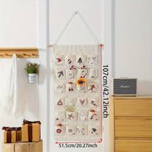 Christmas Advent CalendarChristmas Decorating SuppliesPerfect Christmas GiftsReusable Pocket Hanging BagsEco Linen Liner FabricChristmas Prints42 X 20 Inch 24 PocketsChristmas Countdown Calendar