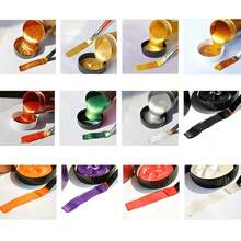 3.38oz/100ML  Golden Paint Metallic Acrylic Paint,Waterproof Not Faded For Statuary Coloring DIY Hand Clothes Painted Graffiti Pigments - Pearl Blue - View 2