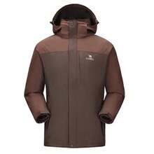 CAMEL CROWN Outdoor Three-In-One Detachable Waterproof Breathable Plush Down Jacket - Brick Stone Brown Redwood Brown - View 1