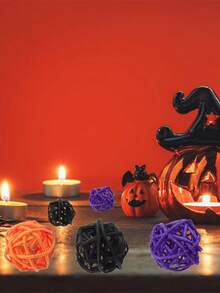 15 Stück Halloween dekorative Rattankugeln, Korbkugeln, geeignet für Heimdekoration, Aromatherapie-Accessoires, Vaseninhalte, Tischdekoration, Halloween Party Zubehör, Halloween Party Geschenke, Raumdekoration Herbstdekoration