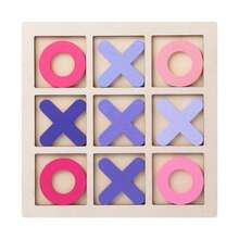 1pc 2025 New Arrival Wooden Tic Tac Toe Game, Party Interactive Noughts And Crosses 9-Grid Board Game, Birthday/Easter/Wedding Gift, Toys, Party Interactive Game - Multicolor - View 6
