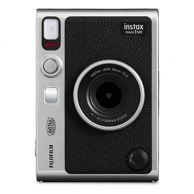 FujiFilm Camera Mini EVO Instant Camera Girly Polaroid Selfie Beauty + 10 Filters Polaroid To Capture Beautiful Moments Black (Type-C)