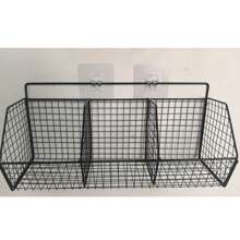 1pcWall Mounted Kitchen Storage Basket - Versatile Hanging Organizer Rack For Vegetables, Garlic, Onions - Durable Metal Shelf Bin - Ideal For Small Kitchen And Bathroom Storage Without Battery, Made Of Other Materials
