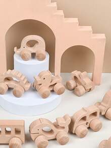 Wooden Toys Cars, Montessori Toys For Kids, Baby Rattle Toy Cars For Toddlers, Wooden Baby Toys, Baby Boy Nursery Decor Natural Wood Rattle Baby Push Cars