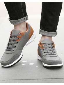 All-Season Popular Men's Non-Slip Wear-Resistant Flat Shoes, Suitable For Party, Vacation, Commute, Outdoor, Shopping, Daily, Work, Fashion Casual Sports Walking Running Sneakers - Grey - View 7