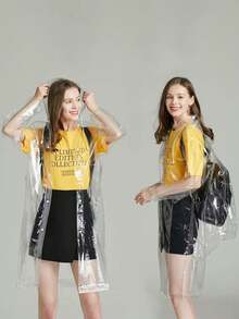 1 capa de chuva transparente e moderna para o corpo inteiro, fácil de transportar, adequada para caminhadas, feita de material EVA, para adultos e crianças