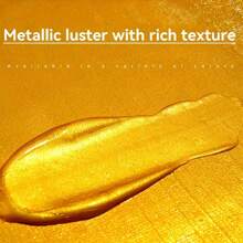 3.38oz/100ML goldene Acrylfarbe, metallisch, wasserbeständig und nicht verblassend für Statuen Bemalung, DIY Handwerk, bemalte Graffiti Pigmente, Rückkehr zur Schule, Muttertag, Geschenk für Mutter, Schulbedarf