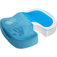 Tailbone Pain Relief Office Chair Seat Cushion, Memory Foam Gel Seat Cushion For Sciatica Pain Relief, Washable Cover, Butt Cushion For Long Sitting, Mesh, Black, Ergonomic Comfort, Premium Support - 灰色 - 查看 2