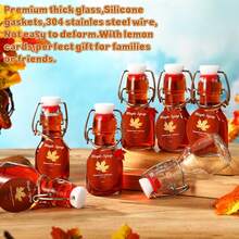20 Sets Mini Lemon Swing Top Glass Bottle With Tags And Twine Small Swing Top Glass Jars For Limoncello Homemade Vanilla Extract Wedding Themed Party Favors(2oz,Maple Syrup),7695507 - 玫紅色 - 查看 7