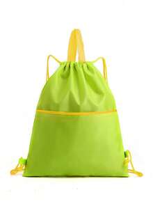 1pc Drawstring Backpack, Drawstring Pocket Backpack, Unisex Sports Gym Bag, Large Capacity Travel Backpack, Lightweight Storage Bag - Multicolor - View 6