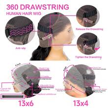 MYLOCKME 34 36 Inch Invisible Strap 360 Full Lace Frontal Straight Drawstring Wigs Human Hair 200% Density Wear And Go 6x4 9x6 5x5 Pre Plucked Pre Cut Lace Glueless Wigs For Women 13x4 13x6 Transparent Lace Front Brazilian Virgin Human Hair Wig Natural Black - Natural Black - View 12