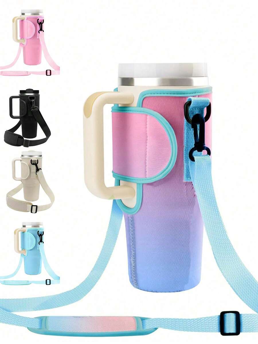 1Pc 40oz Tumbler Case, Compatible With Stanley,Cup Cover/Storage/Organization, Diving Material Cup Cover, Car Handle Cup Protective Cover, Diagonal Strap Adjustable Strap, Suitable For Outdoor Travel, Fitness, Daily Use. Outdoor Travel, Fitness, Daily Use,Mother's Day, Birthday Gift
