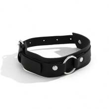 1 pieza Brazalete ajustable de estilo punk gótico para hombres - Moda callejera de piel sintética negra, detalle de remaches, hebilla cuadrada de metal - Accesorio elegante para fiesta y Día de San Valentín Guantes blancos