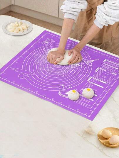 1pc Kneading Mat - Non-Stick, Easy To Clean - Blue/Purple/White/Pink Options, Convenient Cleaning, Suitable For Cookie, Dough, Cake Baking, Essential Baking Tool For Chinese Pastries, Great For Christmas, Easter, Thanksgiving