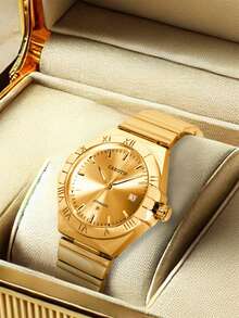 男士钢带夜光日历设计，商务风格奢华时尚全自动机械表 - 均碼 - 查看 12