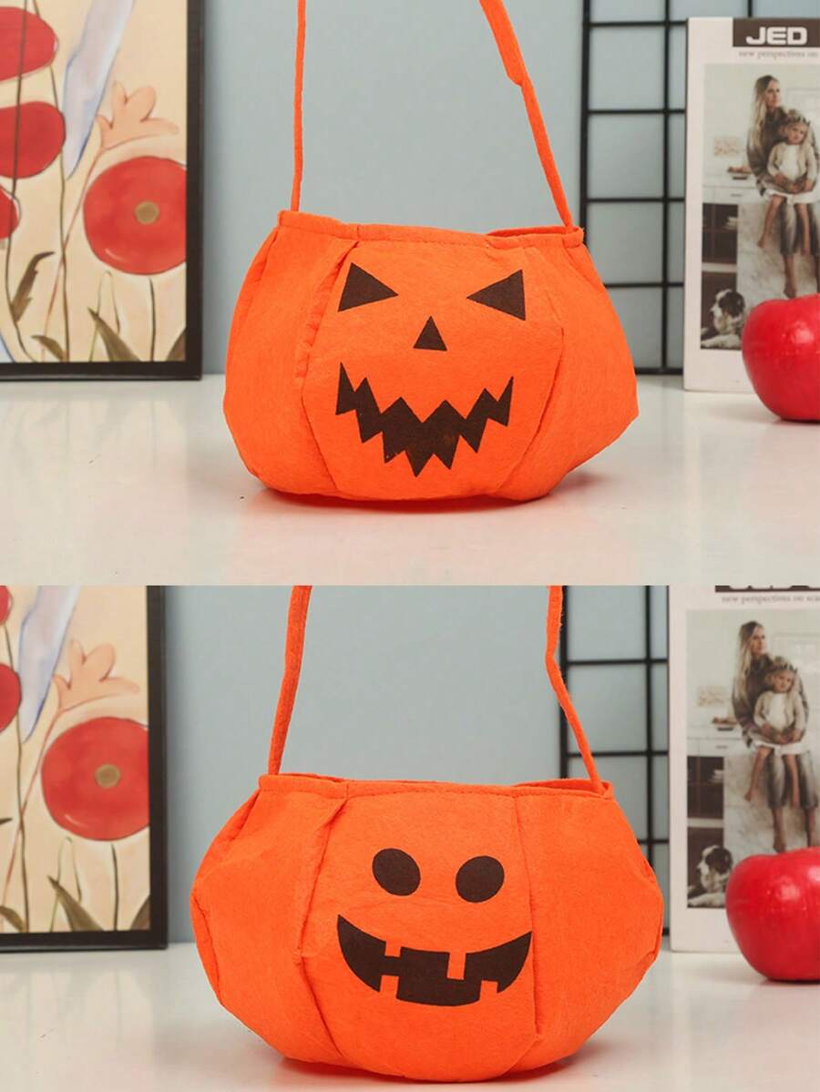 1/2PCS, Halloween Candy Bag, Candy Bag, Hand-Held 3D Pumpkin Bag, Children's Gift, Ghost Festival Prop