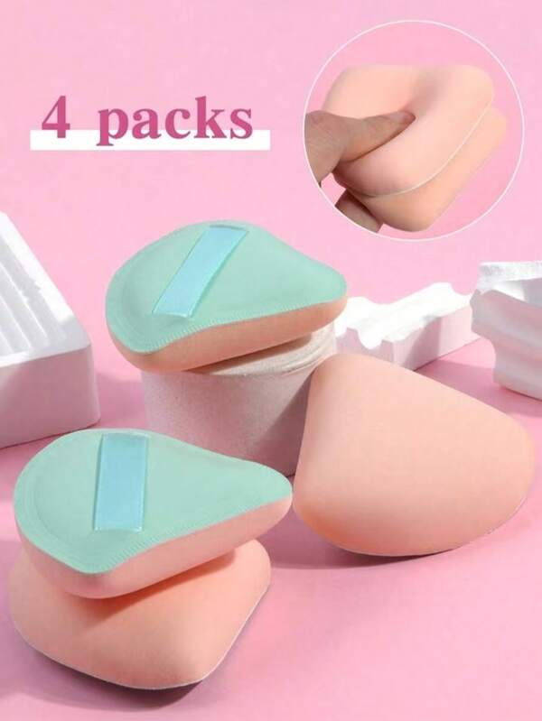 1/3/4pcs Triangle Powder Puff For Wet Use,Soft And Skin Friendly Makeup Puff,Makeup Tools Easy Carrying For Travel