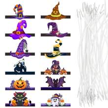 6pcs Halloween Themed Party Decorative Hats, Witch Hat, Pumpkin Hat, Death Cap, Suitable For Halloween Ghost Party, Costume Play, Festival Celebration, Masquerade Ball