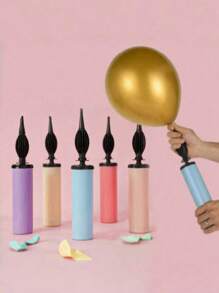 1pc Plastic Balloon Air Pump, Inflator, Blower, Hand Push Pump, Random Color Balloon Hand Pump For Party, Balloon Accessories, Kitchen Gadgets, Party & Kitchen Supplies, Balloon Pump, Portable Manual Air Pump For Birthday Party, Celebration, Wedding, Balloons (Color/Style Random)