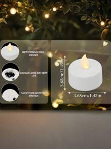 6/12/24 件无焰 LED 茶灯带遥控器，电池供电 LED 蜡烛带 2/4/6/8 小时定时器，适用于房间装饰、卧室、花园、万圣节、圣诞节、季节性和节日庆典（暖白色）