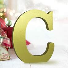 6 Inch Black Wood Letters, Unfinished Wood Leters For Wal Decor Decorative Standing Leters Slices Sign Board Decoration For Crat Home Party Projects - Gold - View 21