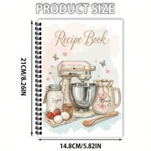 1pc Personalized Recipe Notebook - Handmade Spiral Notebook - Blank Recipe Book, For Organizing Your Home Recipes, Recipe Notebook Where You Can Write Down Your Own Recipes. - Multicolor - View 5