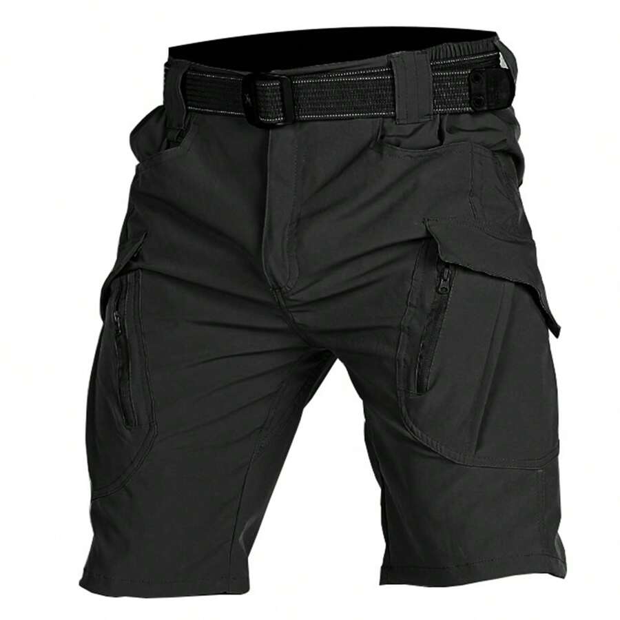 Pantalones Cortos Tácticos A Prueba De Agua Rápidos X9  Muchos Bolsillos,Bermudas Pantalones Cortos Tácticos Militares Impermeables - Negro - Ver 1