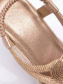 坡跟厚底防水台麻绳罗马凉鞋