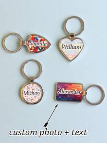 定制 1 件照片和文字钥匙扣、个性化亚克力钥匙扣、定制情侣钥匙扣、照片钥匙圈、情人节、生日礼物、周年纪念日、情侣礼物、色彩鲜艳、可爱、迷人、有趣、卡哇伊、Y2K、时尚、男女通用 - 彩色 - 查看 5