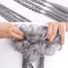 Grey Hair Scrunchie Braid Ponytail Synthetic Hairpiece, Suitable For Daily Wear For Women - Multicolor - View 6
