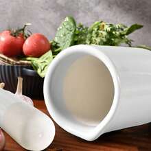 1 zestaw porcelanowego małego moździerza i tłuczka, ceramiczny zestaw młynka do ziół i kruszarki do tabletek, miniaturowy biały ceramiczny zestaw moździerza i tłuczka, głęboka ceramiczna misa z tłuczkiem i moździerzem, zestaw młynka i kruszarki do przypraw, misa do mielenia przypraw i ziół, duża kruszarka do tabletek, nadaje się również do kruszenia przypraw, ziół itp.