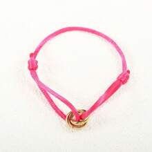 1 Pieza Brazalete de acero inoxidable ajustable hecho a mano con 3 círculos huecos, joya minimalista unisex como regalo para parejas