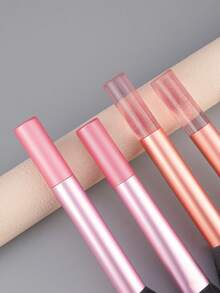 4pcs Long Handle Makeup Brush Set With Powder Foundation Blush Eye Shadow Brushes, Includes Pink Storage Pouch - Multicolor - View 4