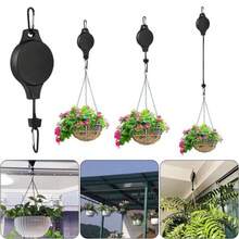 1个可调节伸缩式植物滑轮挂钩，1个白色塑料户外悬挂支架，壁挂式花盆篮和喂鸟器架，现代风格，适用于阳台、露台、花园和庭院，节省空间的多功能花园收纳架，可用于放置植物和鸟食，适合室内或室外装饰，承重5公斤/11磅 - 多色 - 查看 2