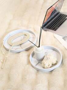 硅胶浴室梳妆台托盘 - 香水托盘、手巾托盘、乳液瓶架、马桶托盘、液体皂液器托盘 - 浴室和厨房台面托盘，适用于女士收纳整理器旅行必需品，适合返校宿舍收纳