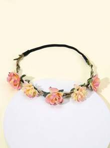 1 Peça Faixa de Cabeça Boêmia de Poliéster com Estampa Floral, Coroa de Decoração Floral, Adequada para Tiara de Todas as Estações, Guirlanda de Cabelo, Circlet de Cabelo