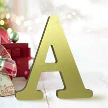 6 Inch Black Wood Letters, Unfinished Wood Leters For Wal Decor Decorative Standing Leters Slices Sign Board Decoration For Crat Home Party Projects - Gold - View 19